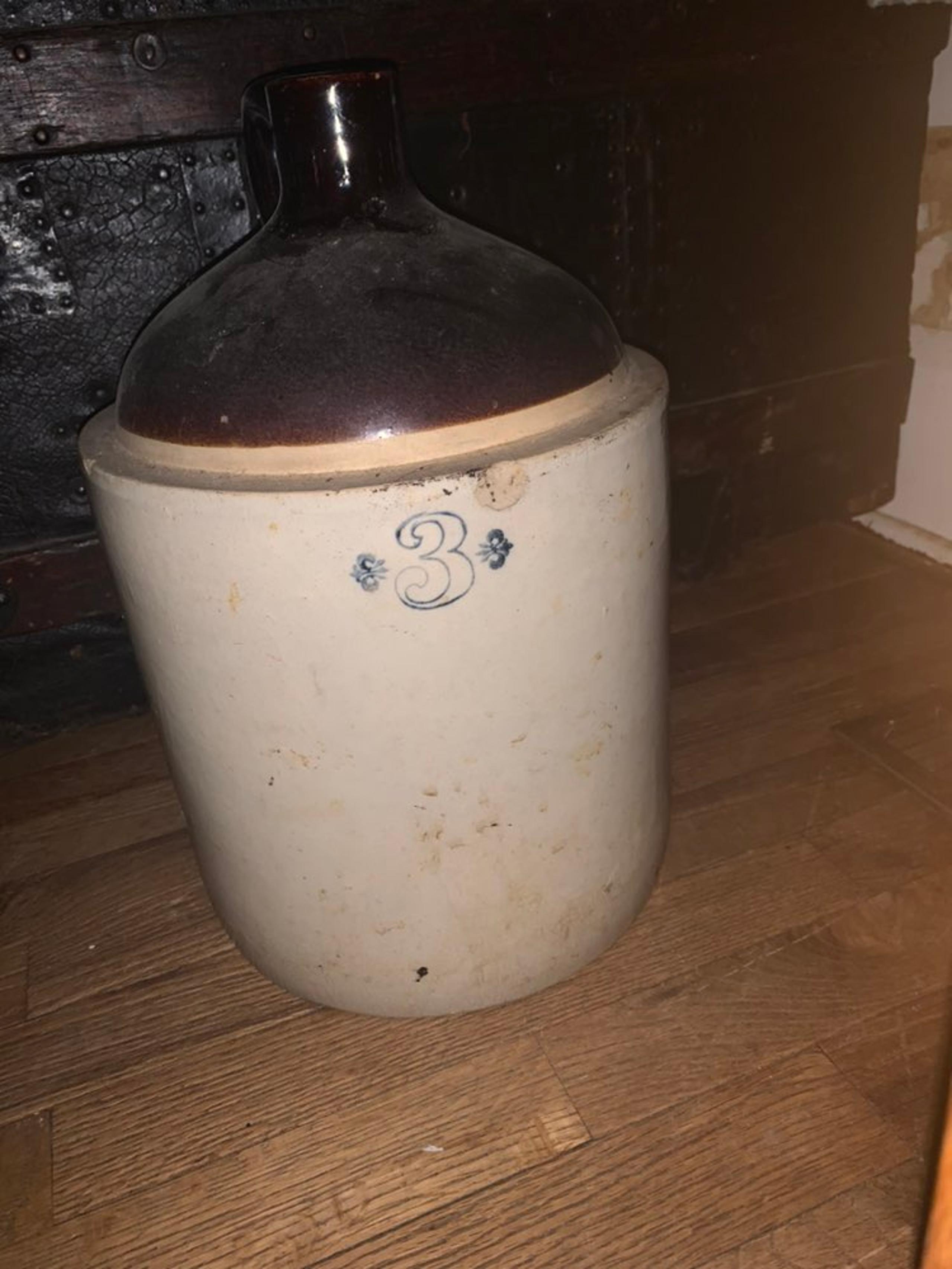 Antique 3 gallon crockware jug