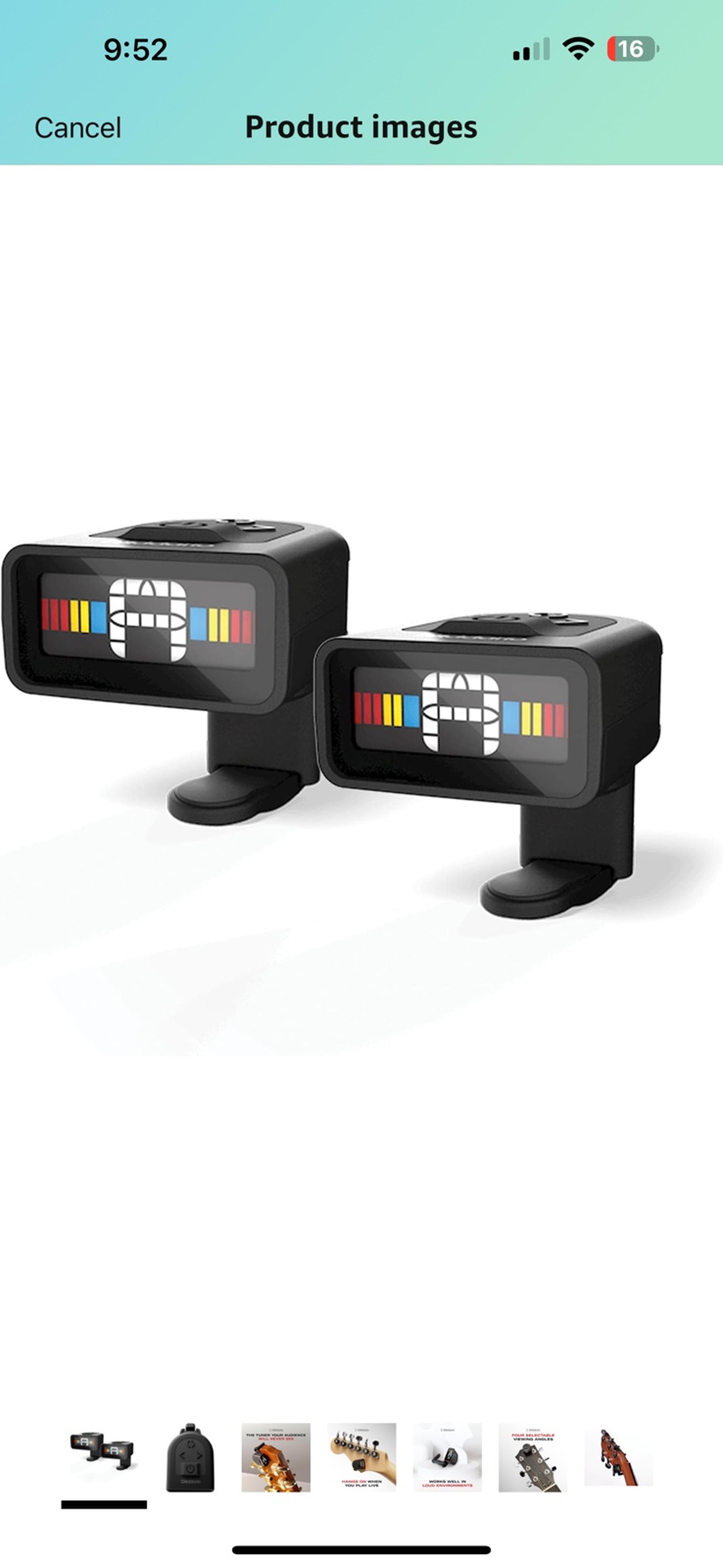 D'Addario Guitar Tuner - Micro Headstock Tuner - Tuner for Acoustic Guitar 2pk