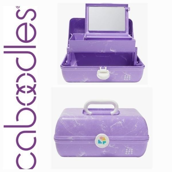 Caboodles On-The-Go Girl Travel Cosmetic Organizer- Purple Marble