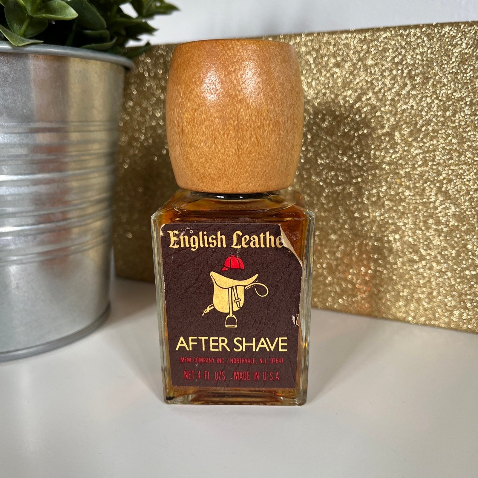 VTG 1960s ORIGINAL Mem Company NJ ENGLISH LEATHER After Shave Splash 4 Oz 120ml