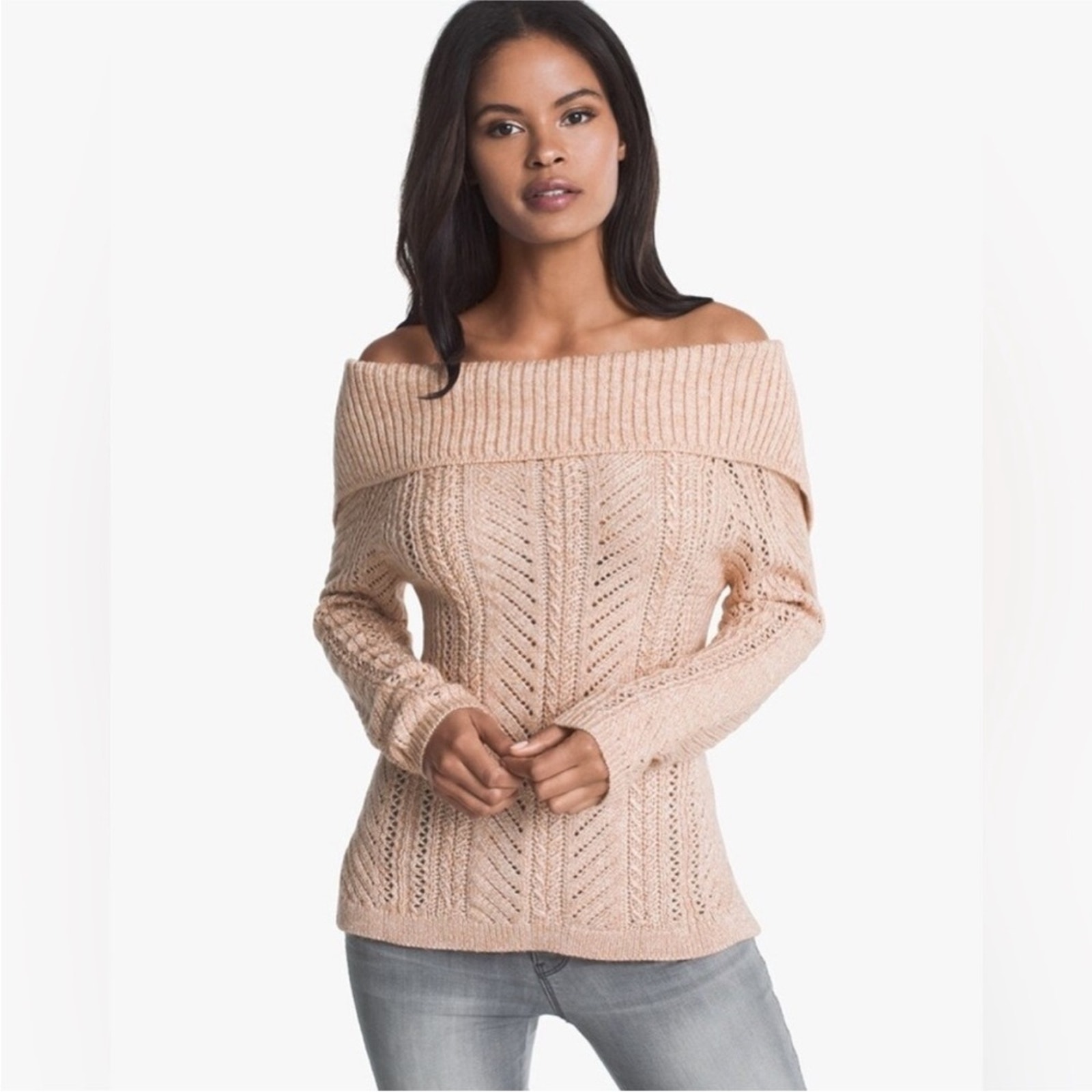 EUC White House Black Market Off the Shoulder Sweater Size XS