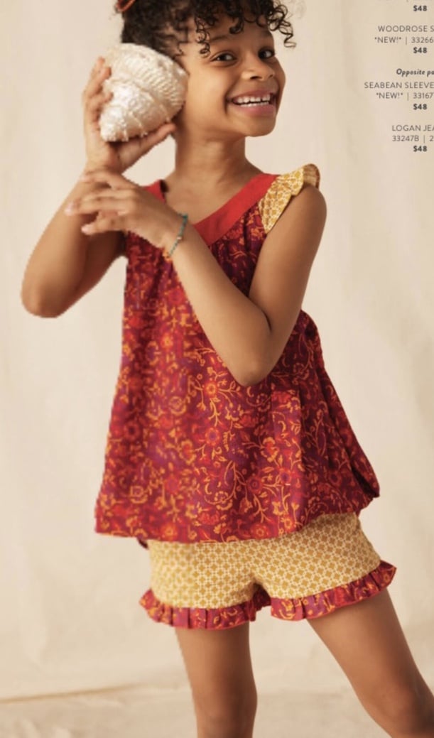 Matilda Jane Girls Enchanted Garden Beach Bonfire Tank Floral Woodrose Shorts 10