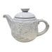 Vintage Frankoma Mayan Aztec 5 Cup Tea Pot Ceramic White Glazed Western