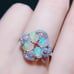 White Fire Opal, White Opal Ring, Gemstone Jewelry Ring, Womens Fire Opal 4x5mm
