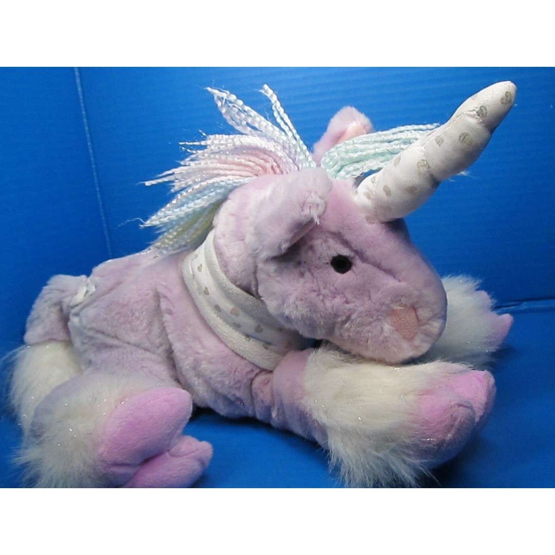 Animal Alley Purple Unicorn 17 Pastel Rainbow Mane Plush 2001 Toys R Us
