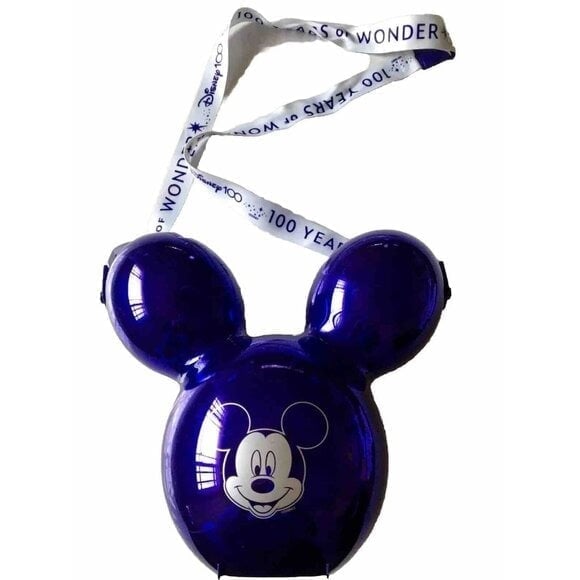Disney Parks 100 Years of Wonder Metallic Purple Mickey Balloon Popcorn Bucket