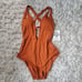 NWT! BECCA by Rebecca Virtue Fine Line One Piece, Size Small, Ginger, MSRP 118