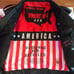 USA American flag biker jacket large