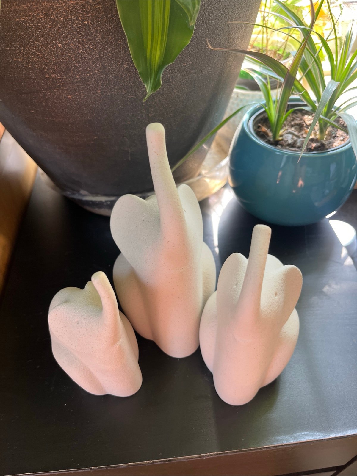 LINEA SETTE Italy Trio of Lucky Elephant Pottery