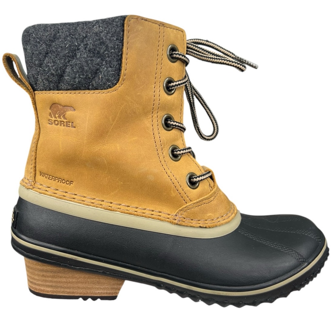 Sorel Women’s Slimpack !! Brown Leather Duck Snow Boot Size US 8