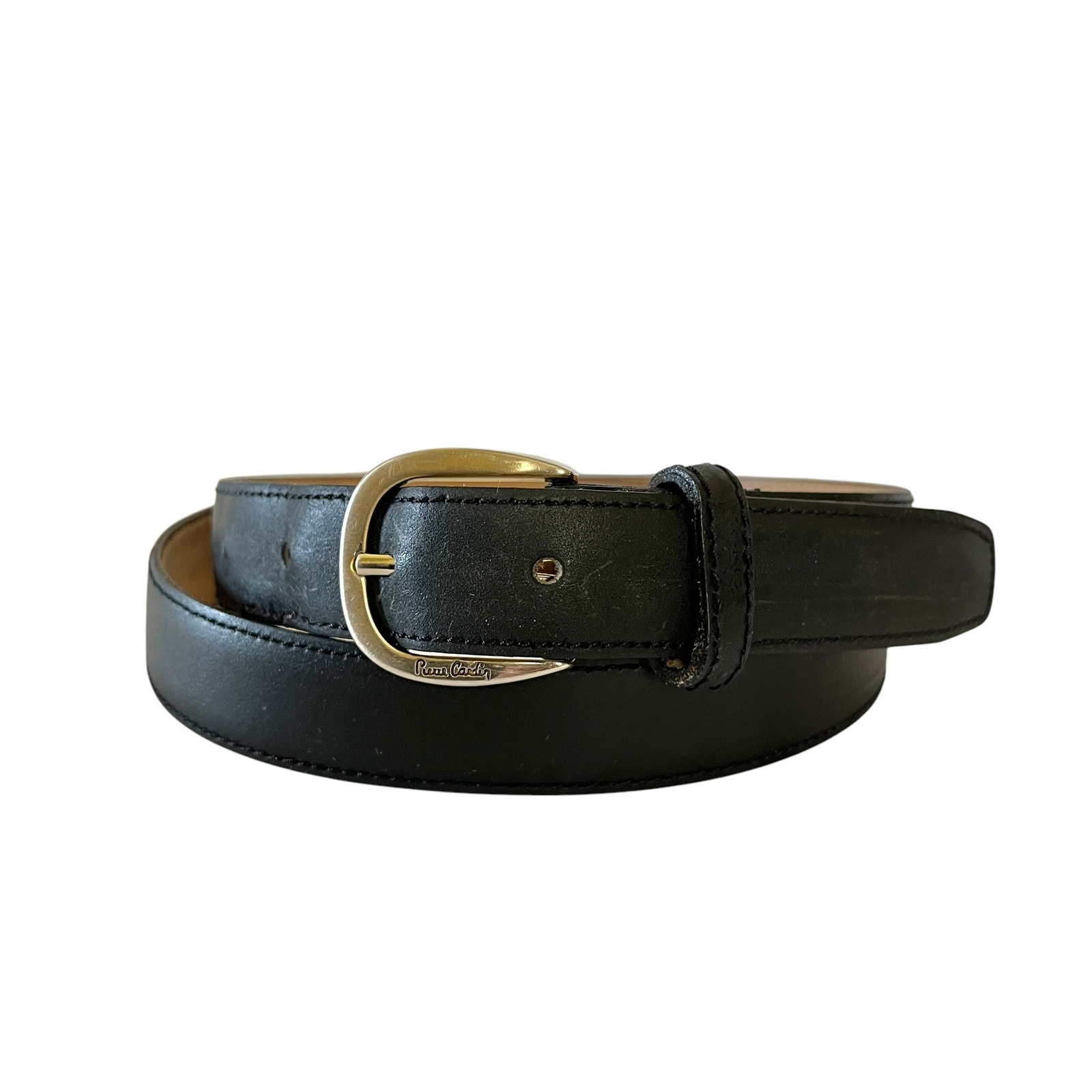 Pierre Cardin Vintage Black Leather Belt Size 36 - Made in USA