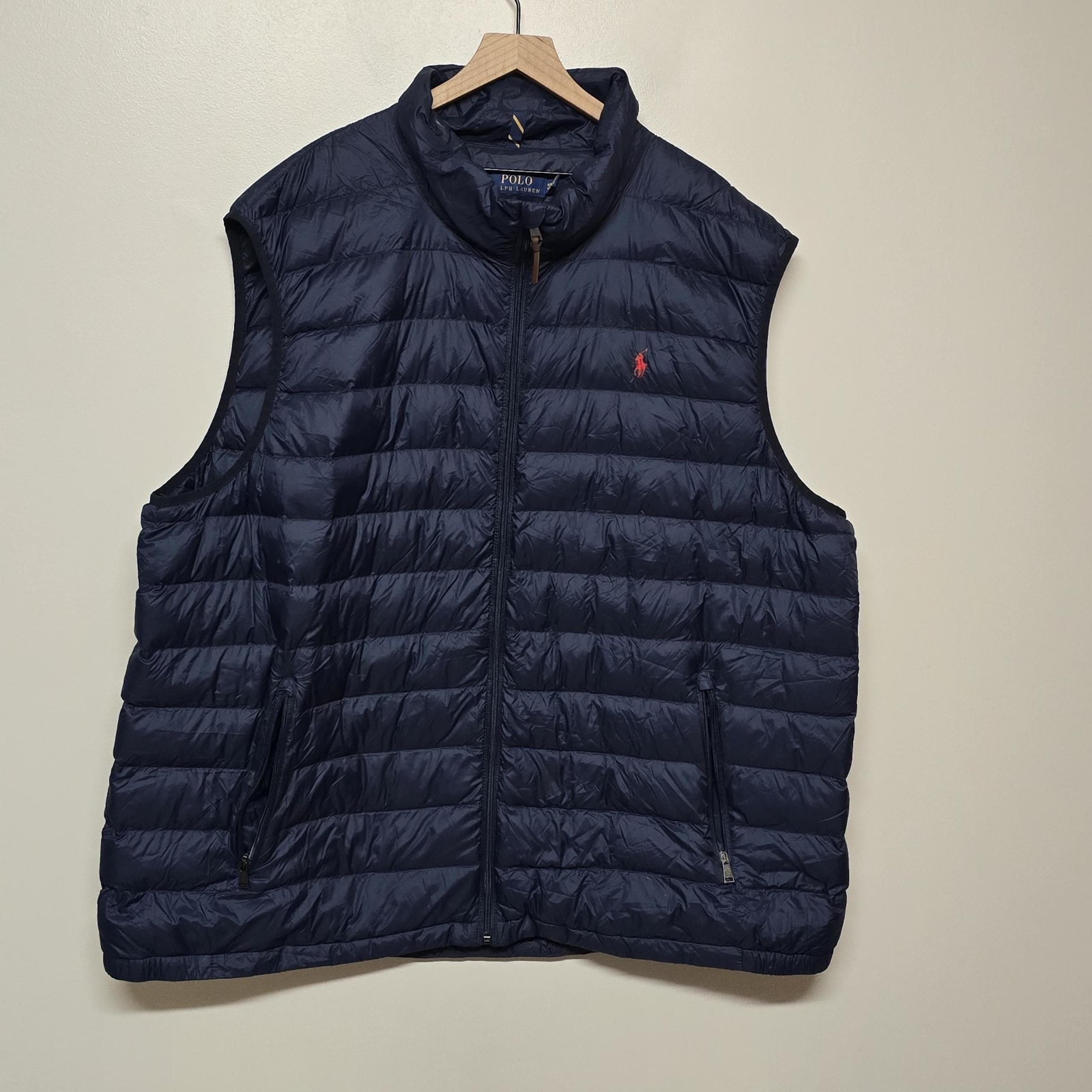 Polo Ralph Lauren Packable Puffer Vest Full Zip Up Blue Jacket Mens Sz 4XLT Duck