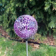 Solar Handmade Glass Ball Outdoor Art Light Color Changing LED Mosaic Ball Light