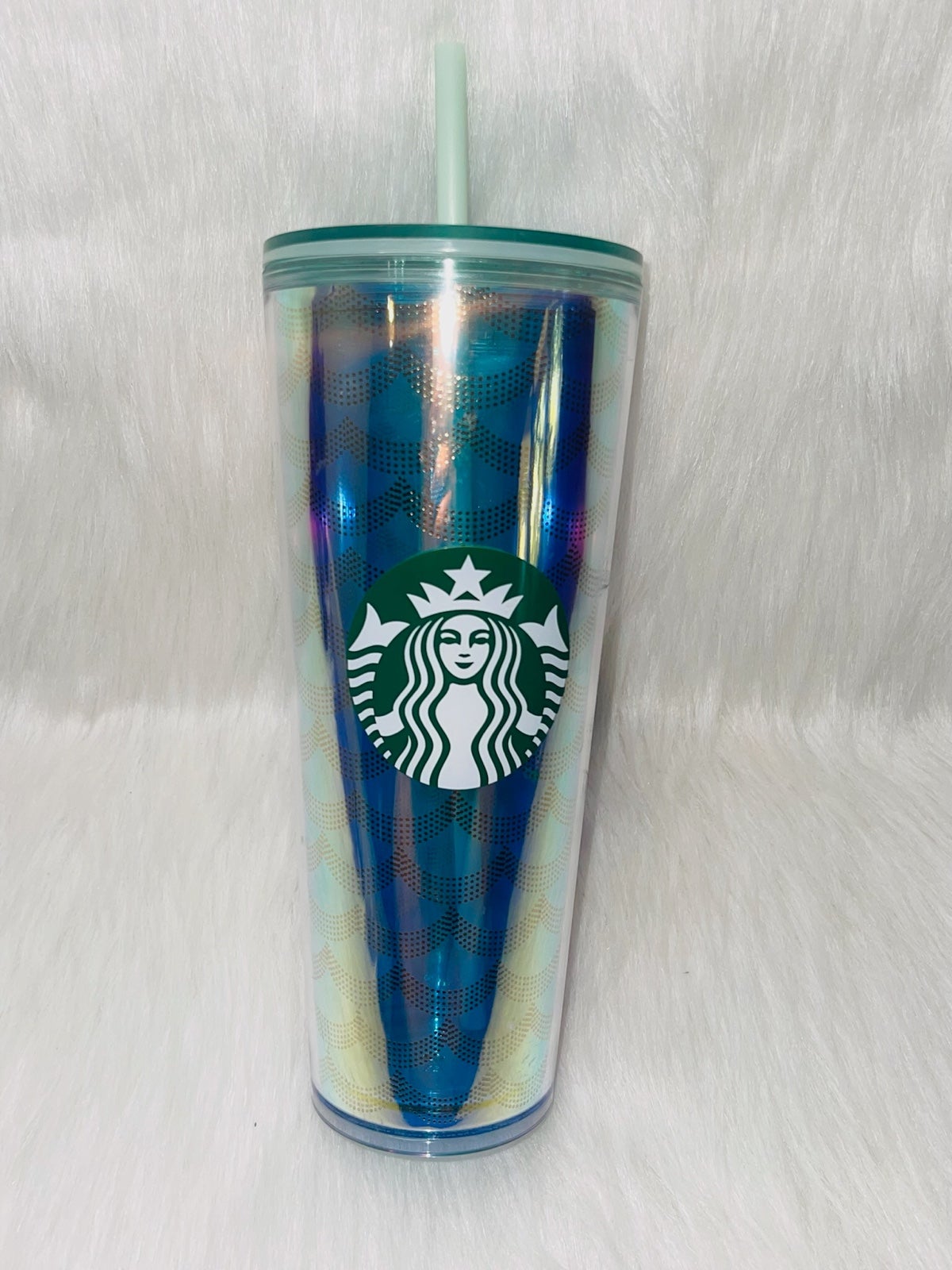 Starbucks Tumbler Mermaid 24oz Iridescent Siren Scales Venti Cold Cup