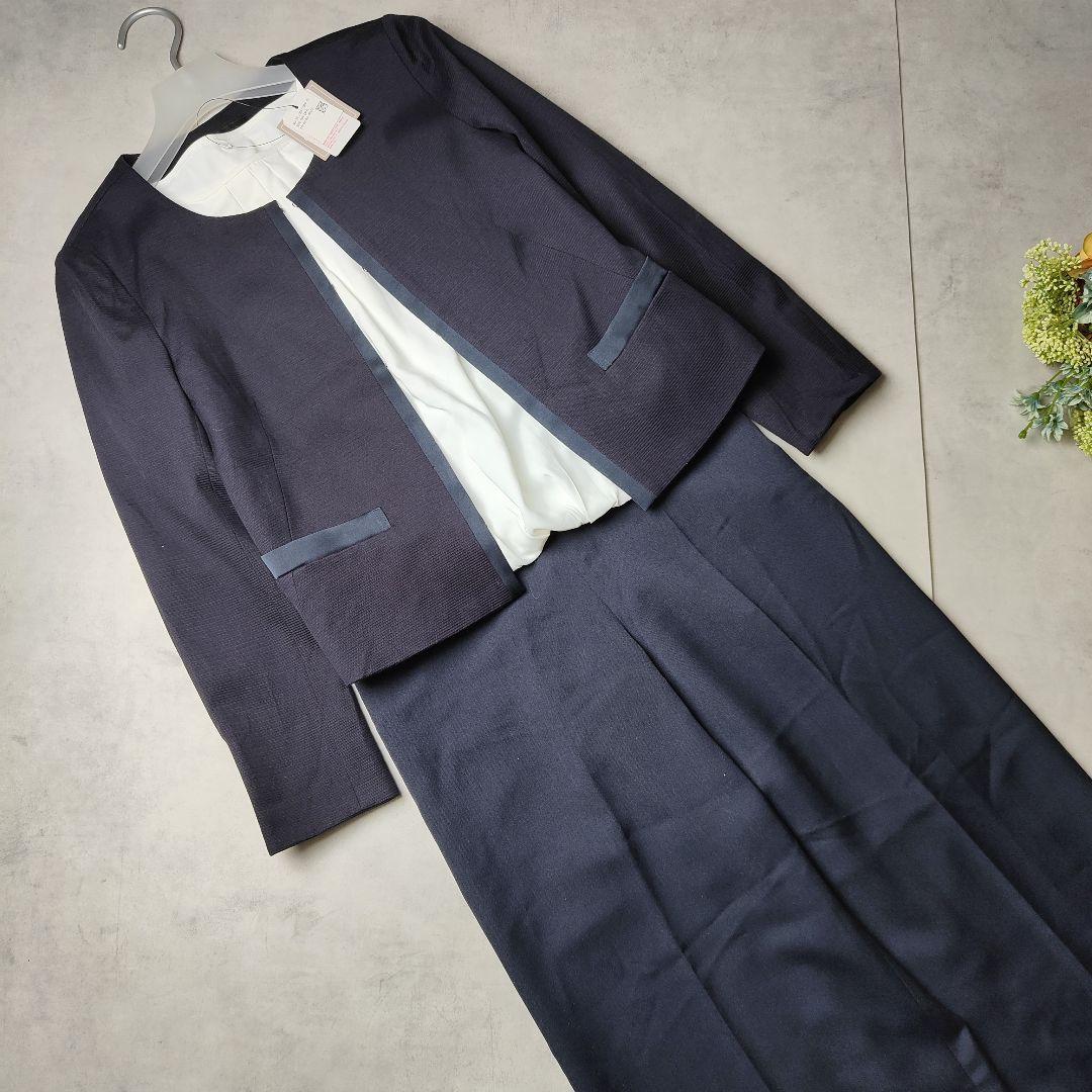 2 New Items! UNTITLED Wide-Leg Pants Suit Navy No Collar