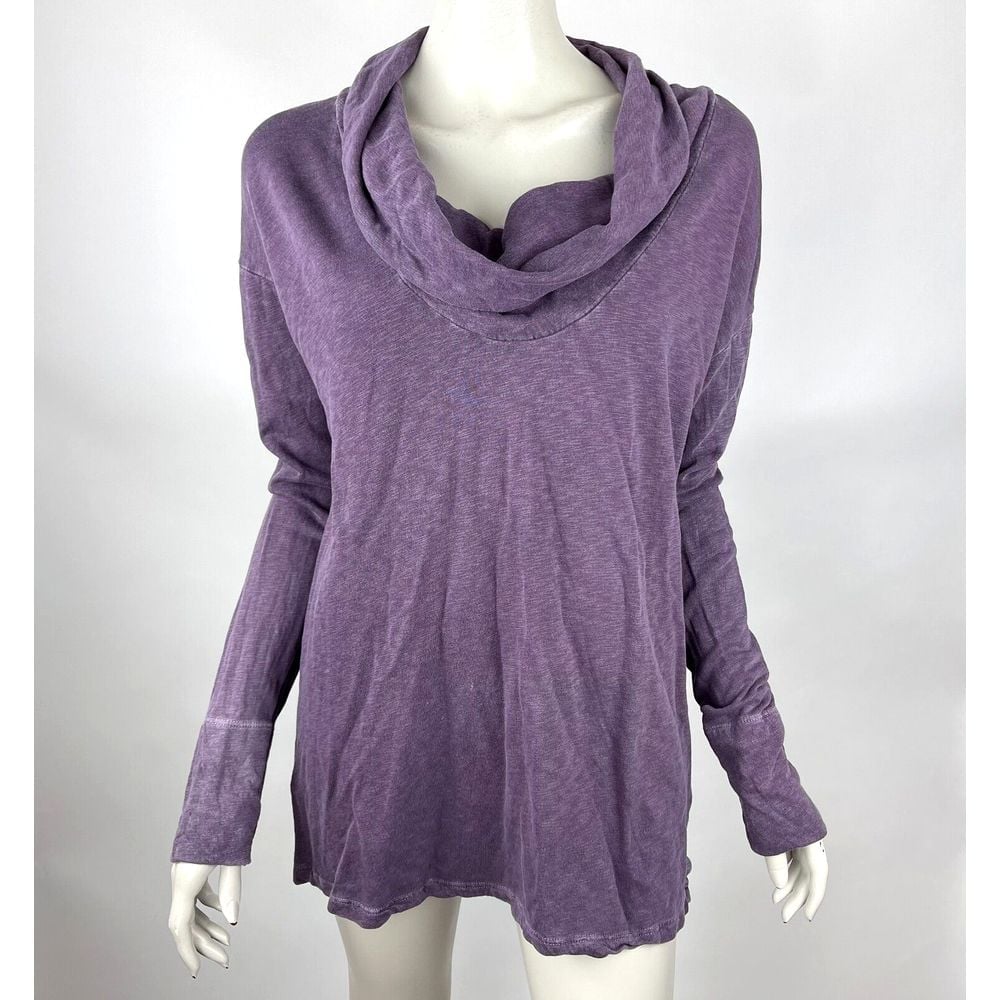 James Perse Cowlneck Long Sleeve Tunic Top Stretch Supima Cotton Women 3 Large