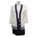 Leslie Fay 2 Piece Dress Suit Size 8 Nautical Vintage 80's