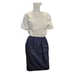 Leslie Fay 2 Piece Dress Suit Size 8 Nautical Vintage 80's