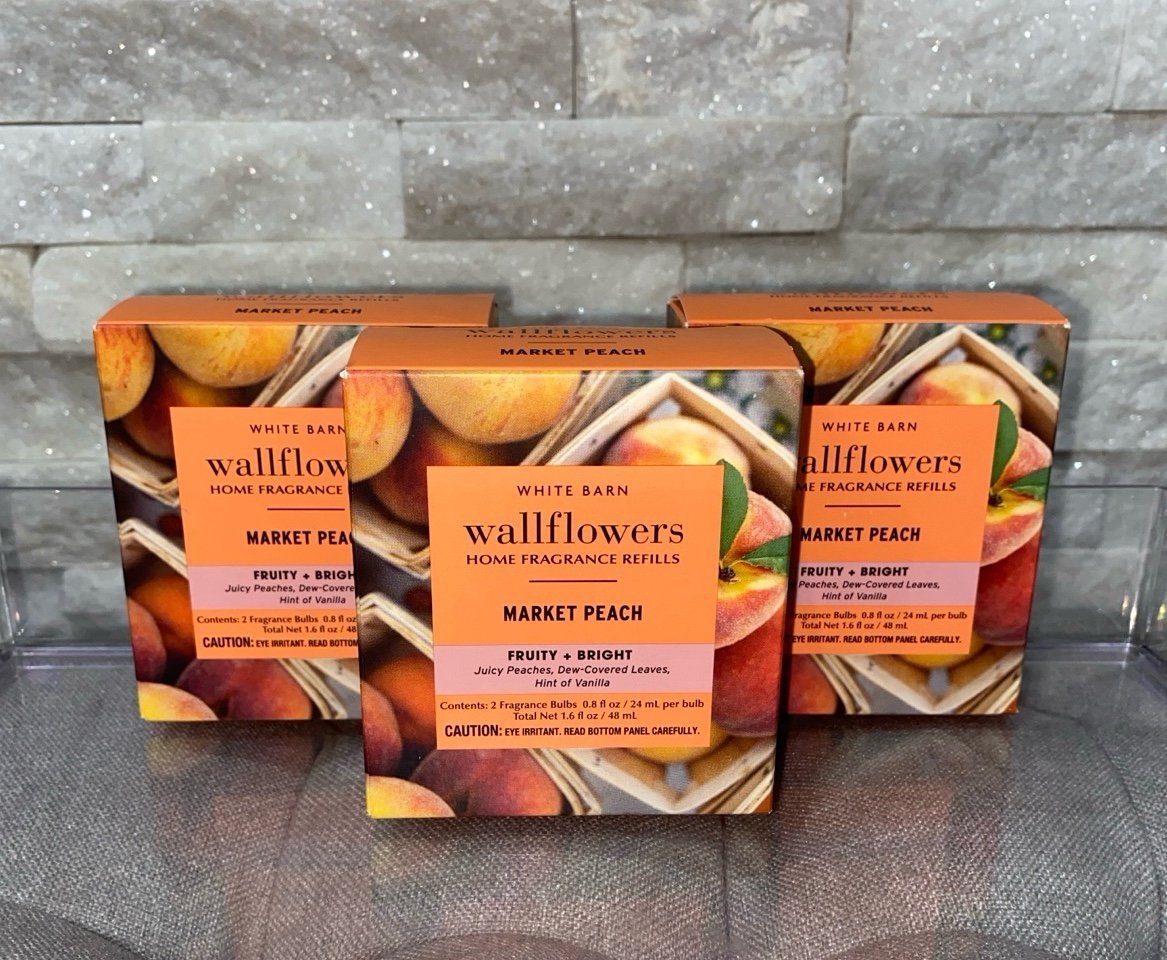 Bath & Body Works Market Peach Wallflower Refill X6 Bundle