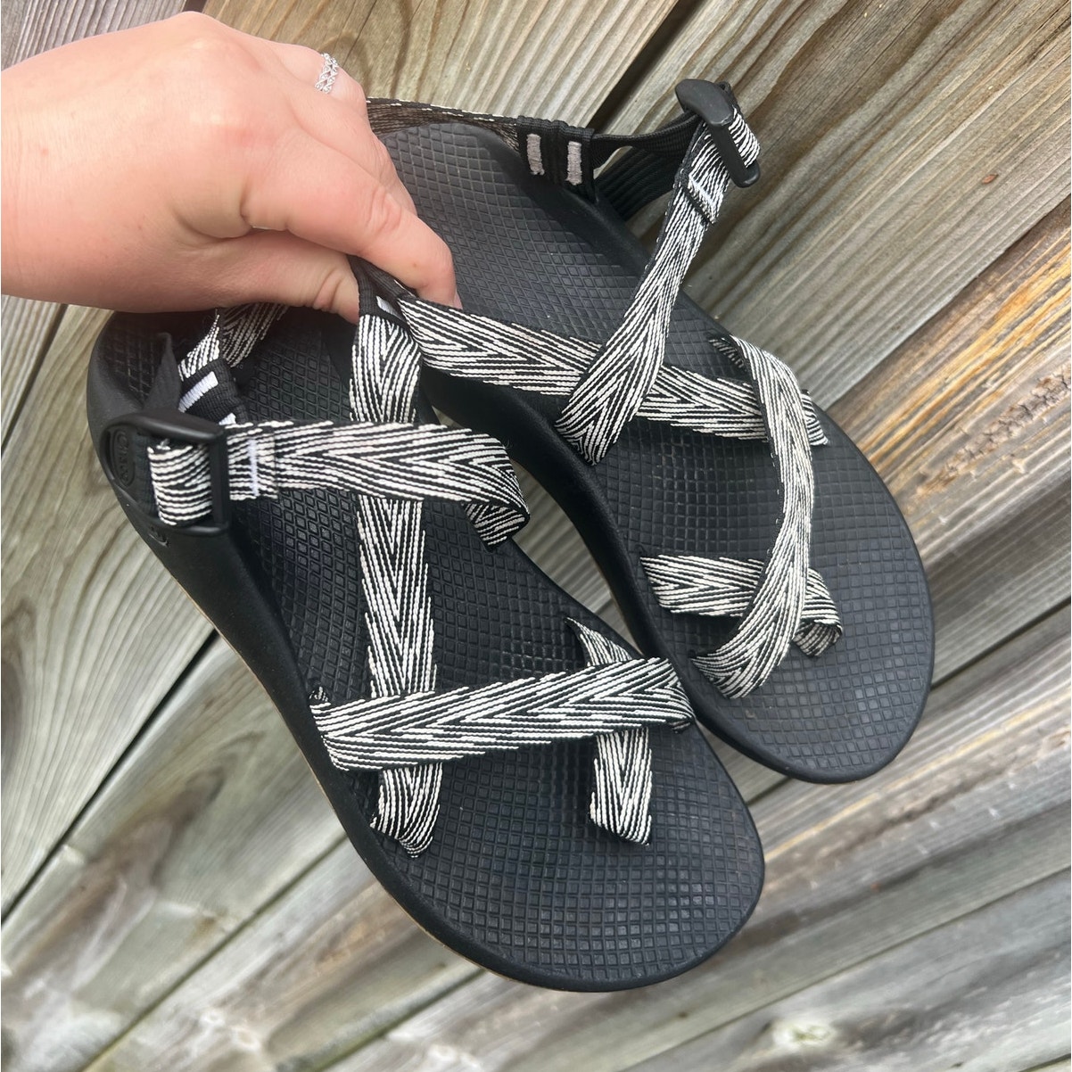 Chaco Z 2 Classic Adjustable Strap Cushioned Sandal Trap B+W, Women's Size 9