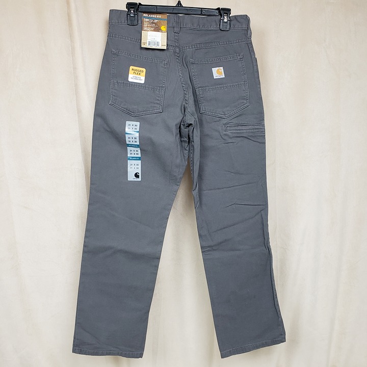 Carhartt Men's 31x30 Rugged Rigby Relaxed Canvas 5-Pocket Pant Grey 2517-039