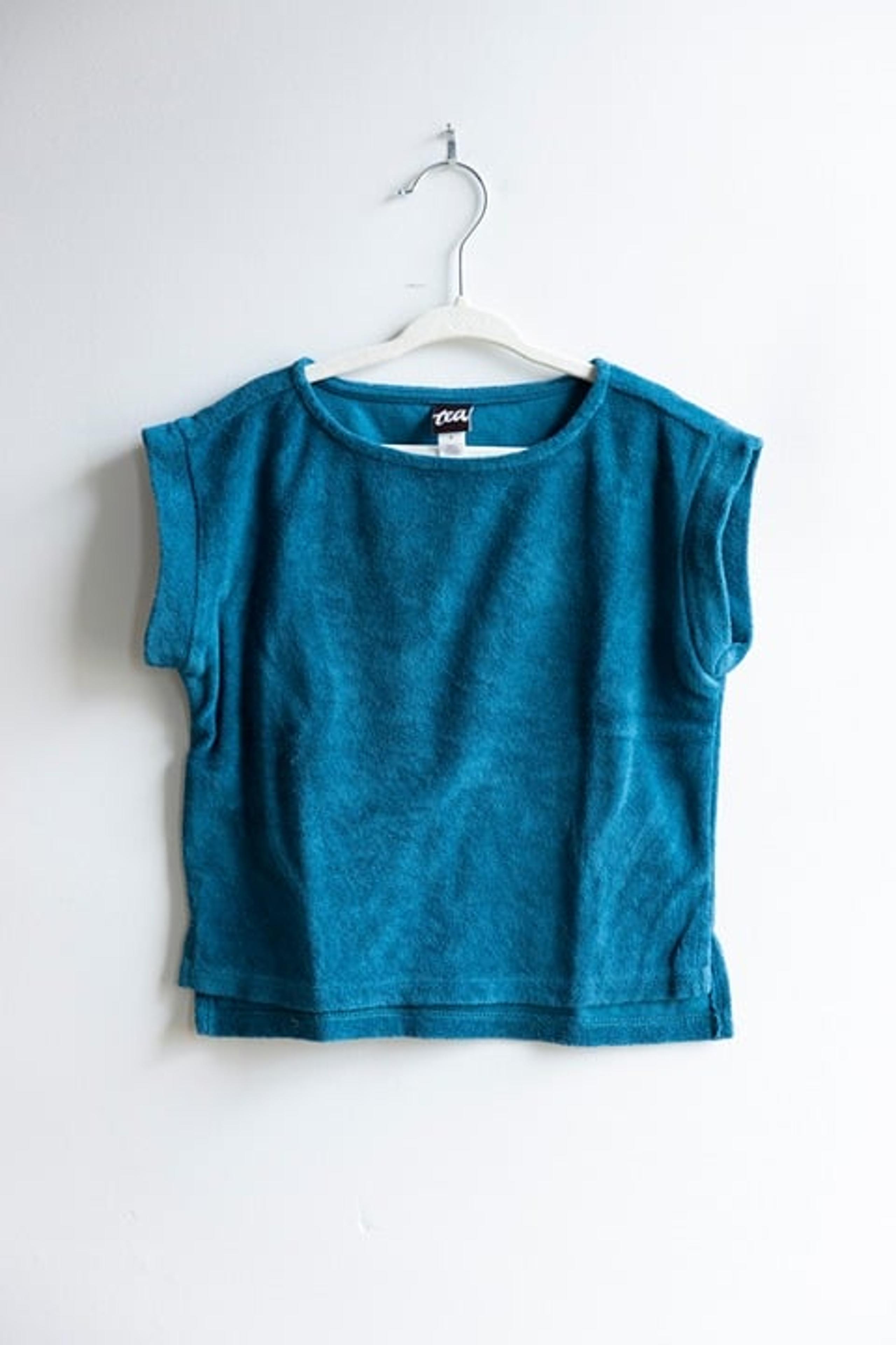 Tea Collection terry high low hem top, kids size 6