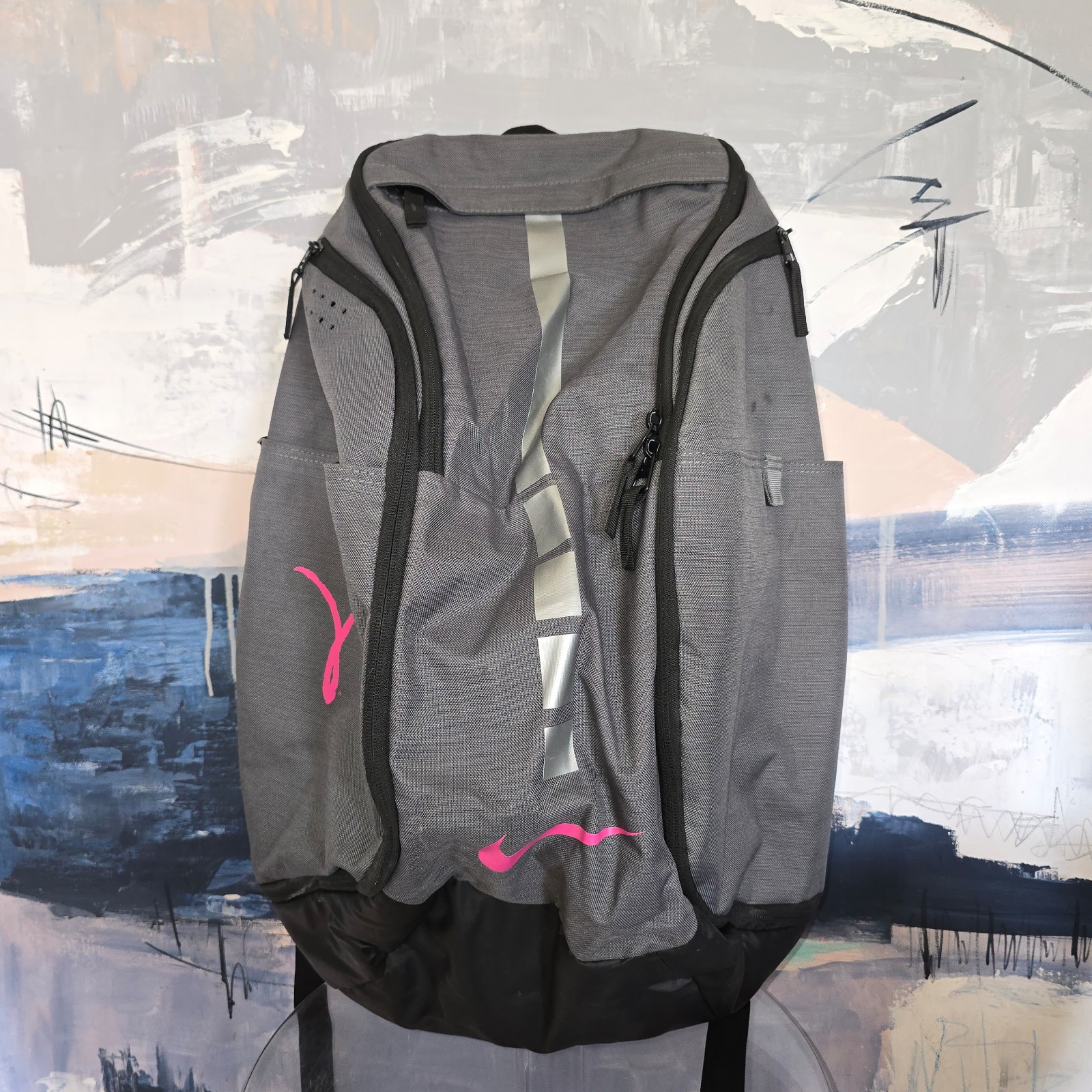 Nike Hoop Elite Breast Cancer Awareness Backpack Gray Pink Black Rare Kay Yow