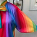 Vintage 70s Rainbow Stripe Caftan Kaftan Mumu Pride Mrs Roper OSFM