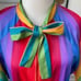 Vintage 70s Rainbow Stripe Caftan Kaftan Mumu Pride Mrs Roper OSFM