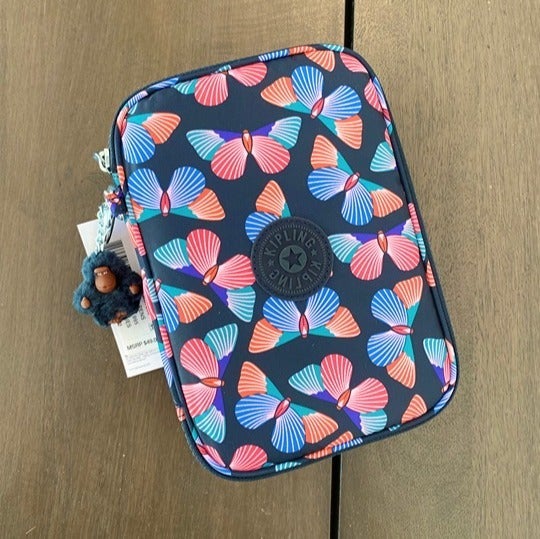 NWT Kipling 100 Pens Printed Case Bag Pouch