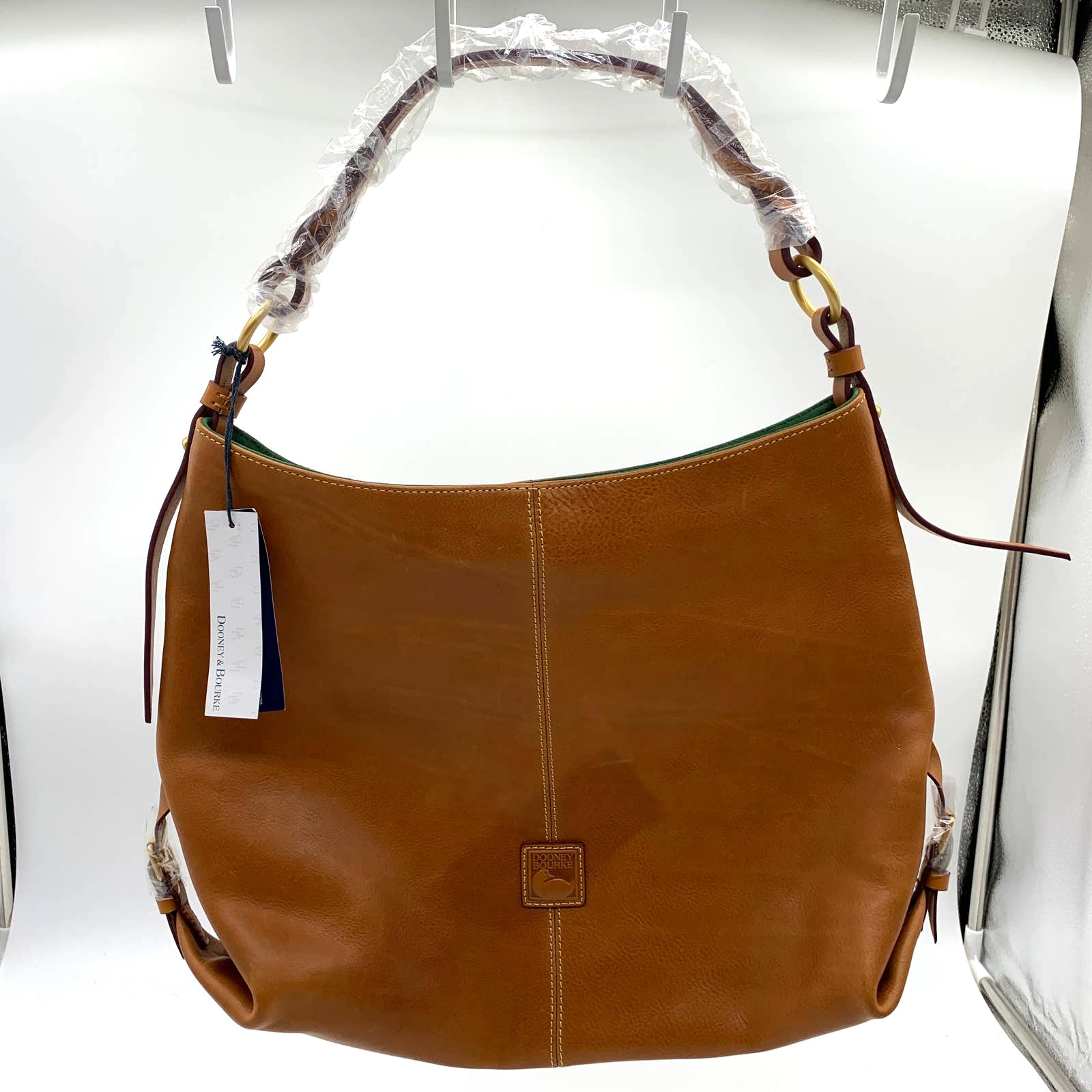 Dooney & Bourke Florentine Leather Twist Shoulder Handbags Brown Natural