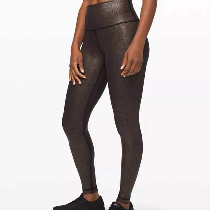 LULULEMON Wunder Under 28 Tight 4 Luminosity Foil Black Copper size 6