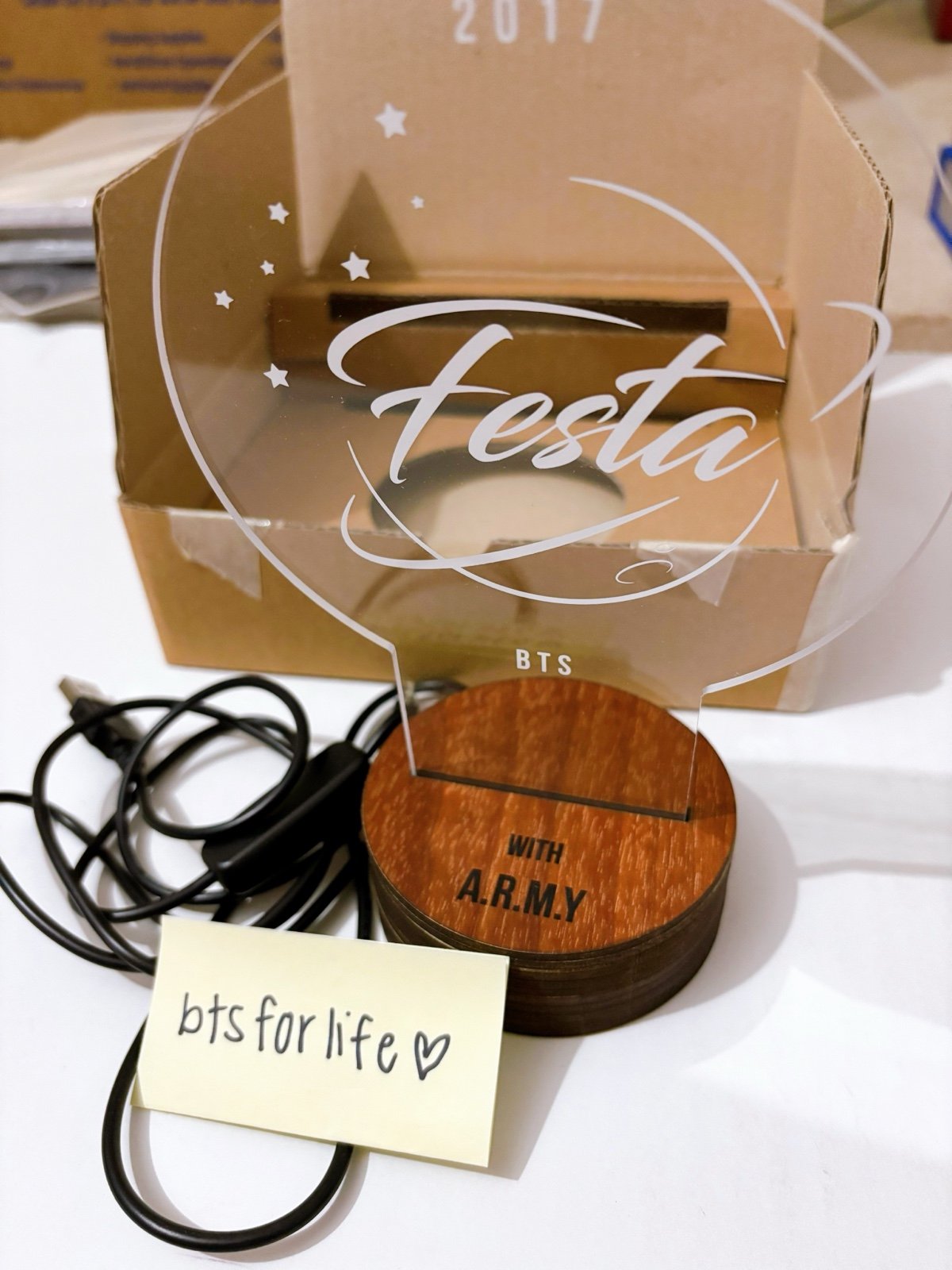 BTS 2017 FESTA ANNIVERSARY MOOD LIGHT WITH PC PHOTOCARDS