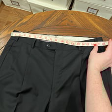 J Hilburn custom men’s wool black pants. 36” waist approx