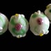 Set Of 31 Handmade Lampwork Floral Glass Beads 14mm Pink Green White