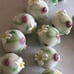 Set Of 31 Handmade Lampwork Floral Glass Beads 14mm Pink Green White