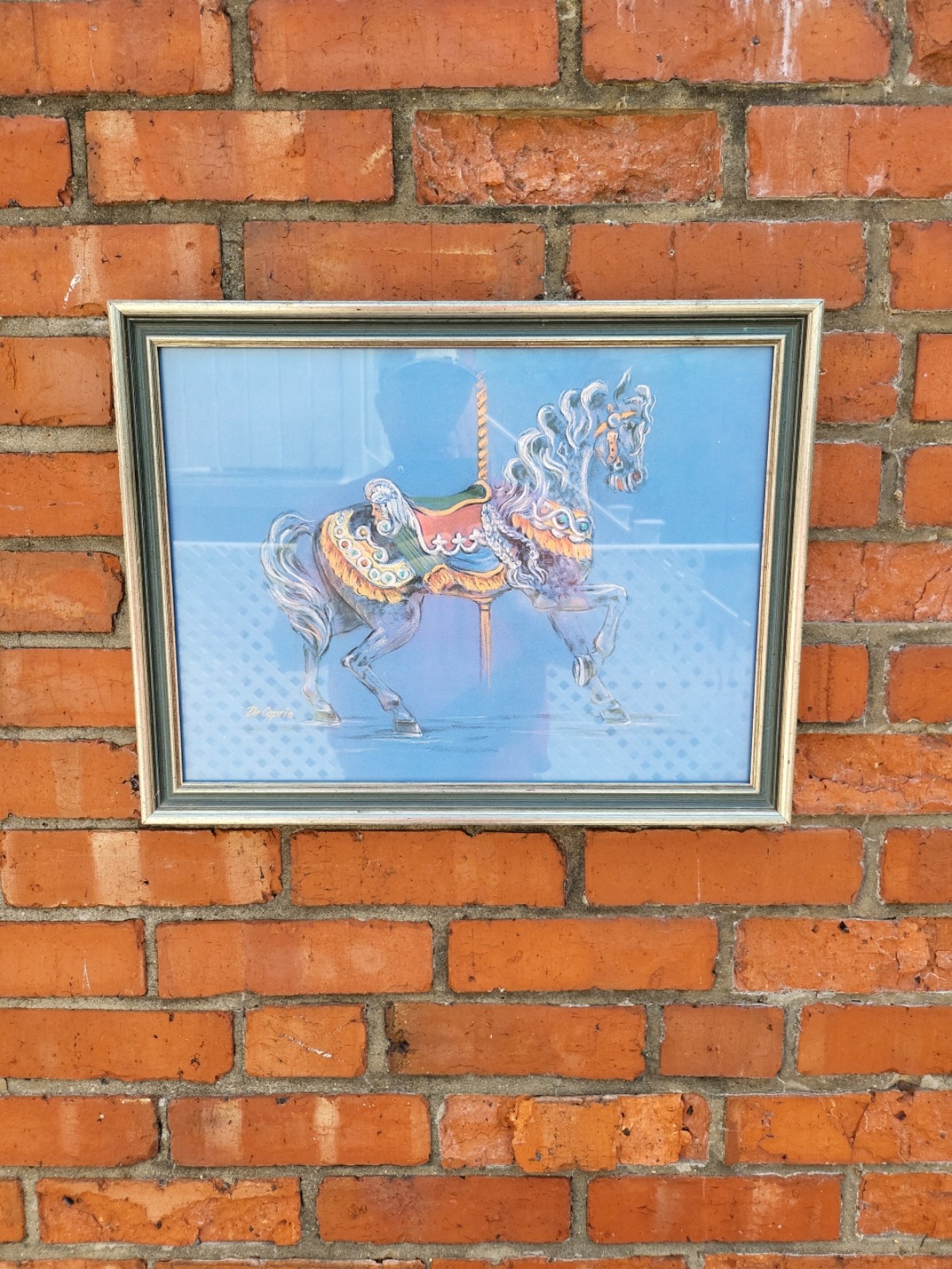 Alice DeCaprio Framed Coney Island Style Carousel Horse Art Print Reproduction
