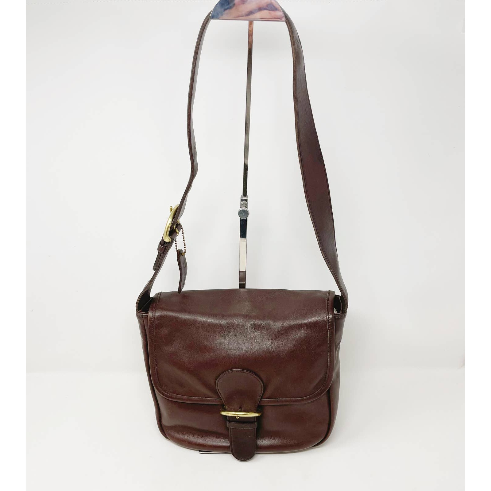 Coach Vintage Brown Tabac Bedford Legacy Shoulder Bag Leather Saddle Flap Rare