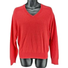 Brooks Brothers Mens Fleece Pullover Sweater Red Cashmere Blend Size Medium New