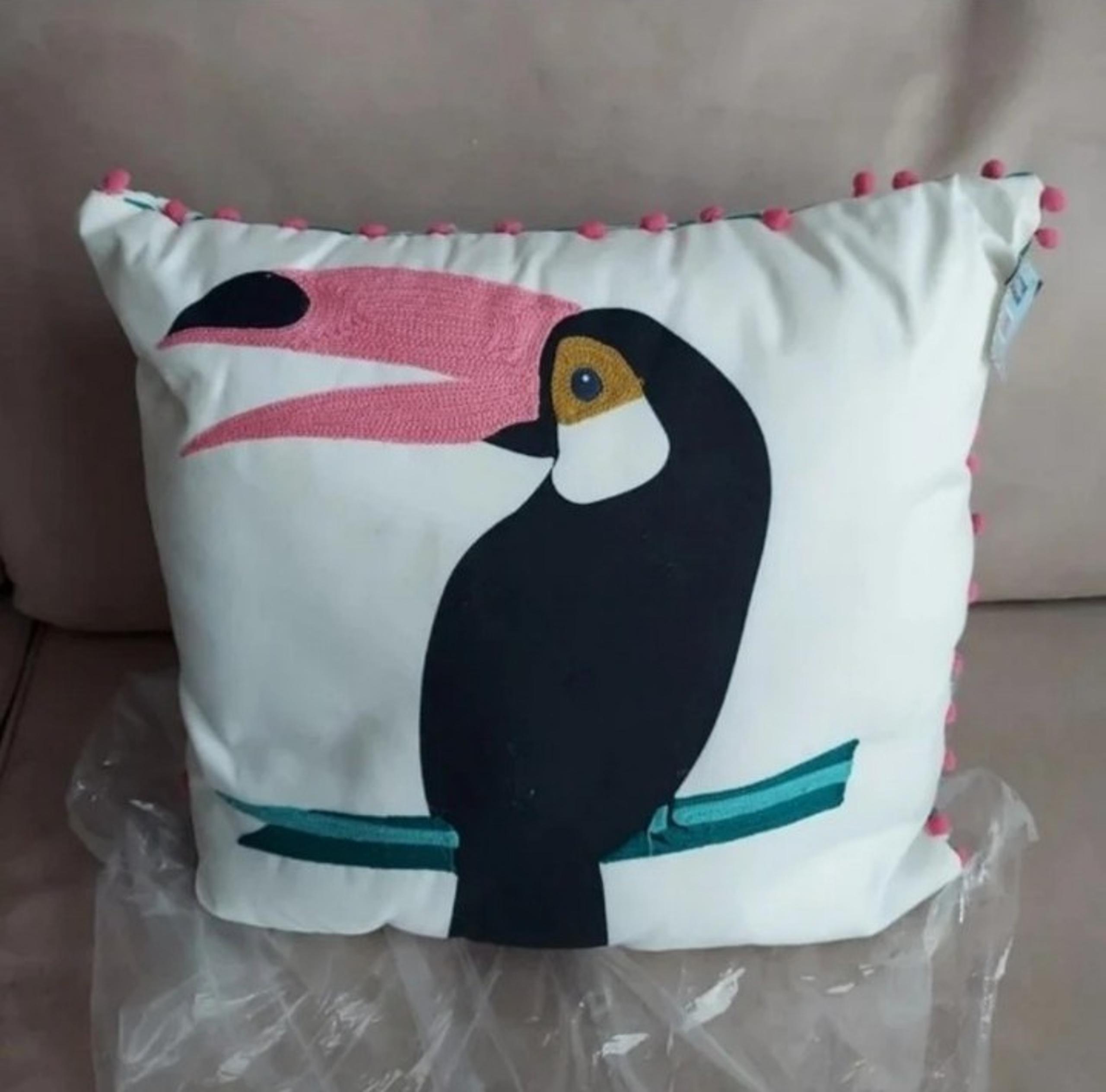 Toucan Tropical Oversized Embroidered Accent Pillow BNWT SO 2021!
