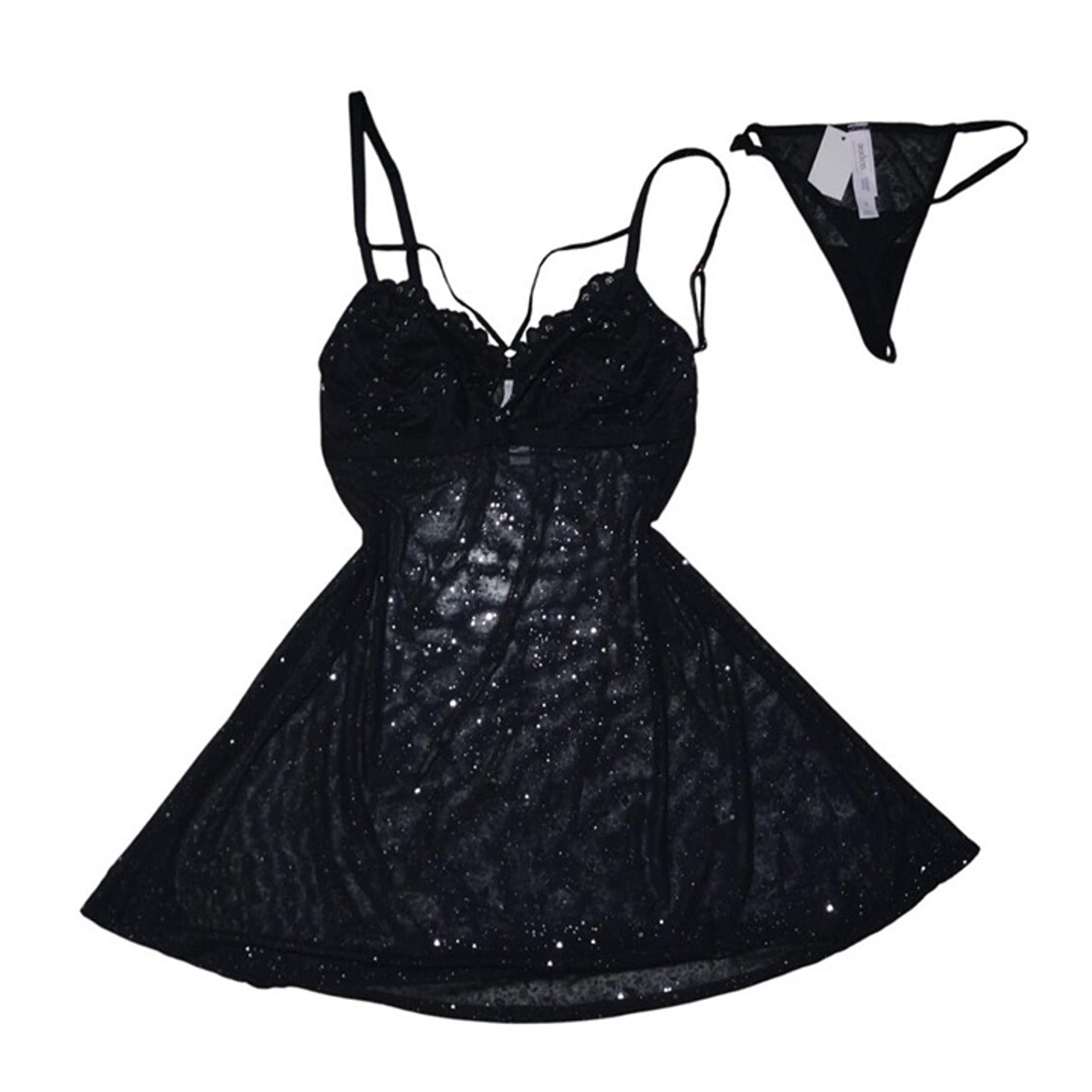 Auden Babydoll Set, Black Glitter Tulle Style, Size XS, NWT