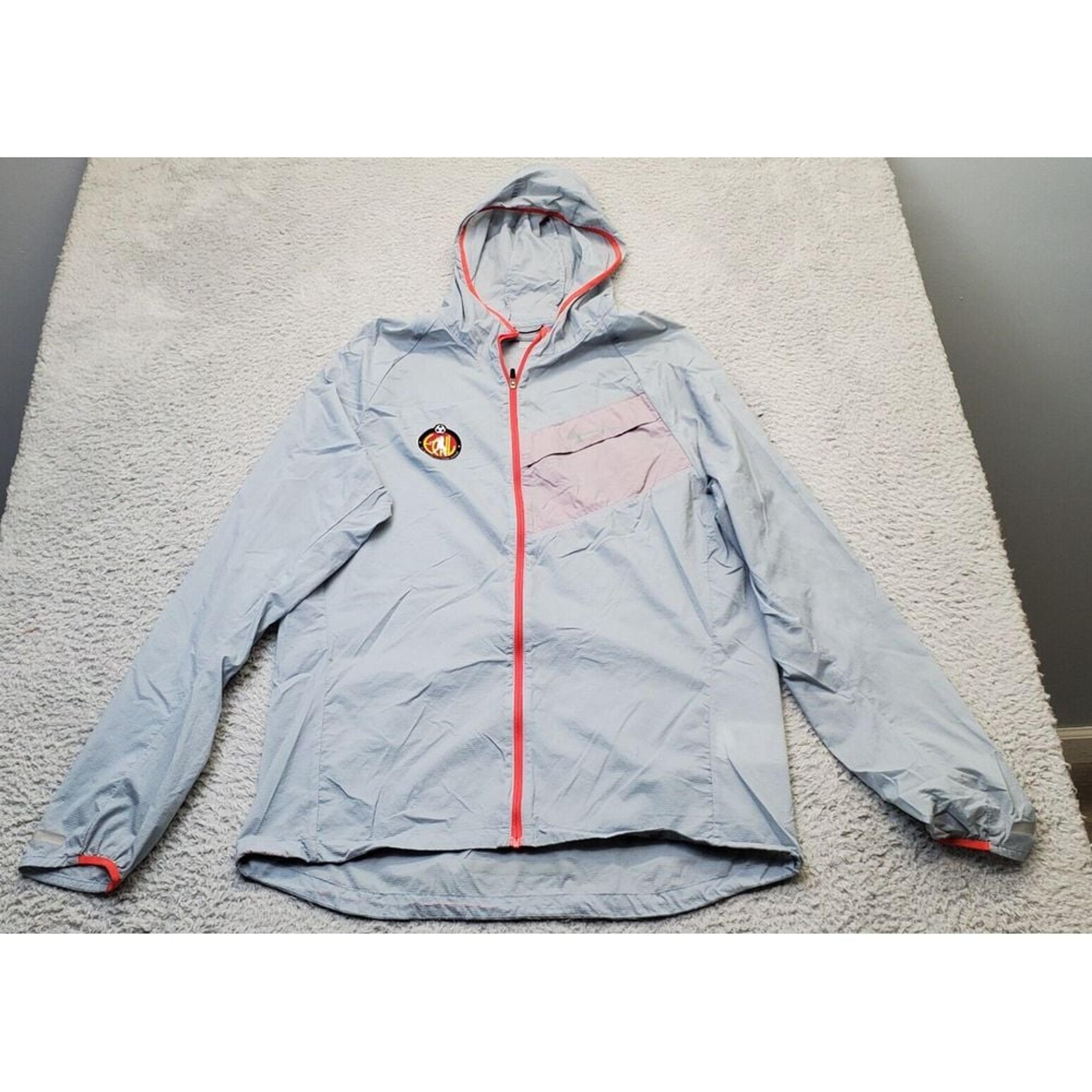 Nike Windbreaker Jacket Womens Medium Gray Striped Elite Clubs National League