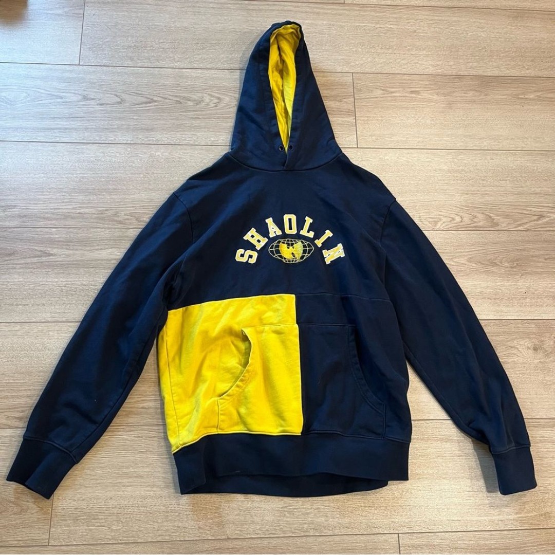 Wu Tang Clan Wear Hoodie Shaolin Embroidered Blue Yellow Colorblock Mens Size M