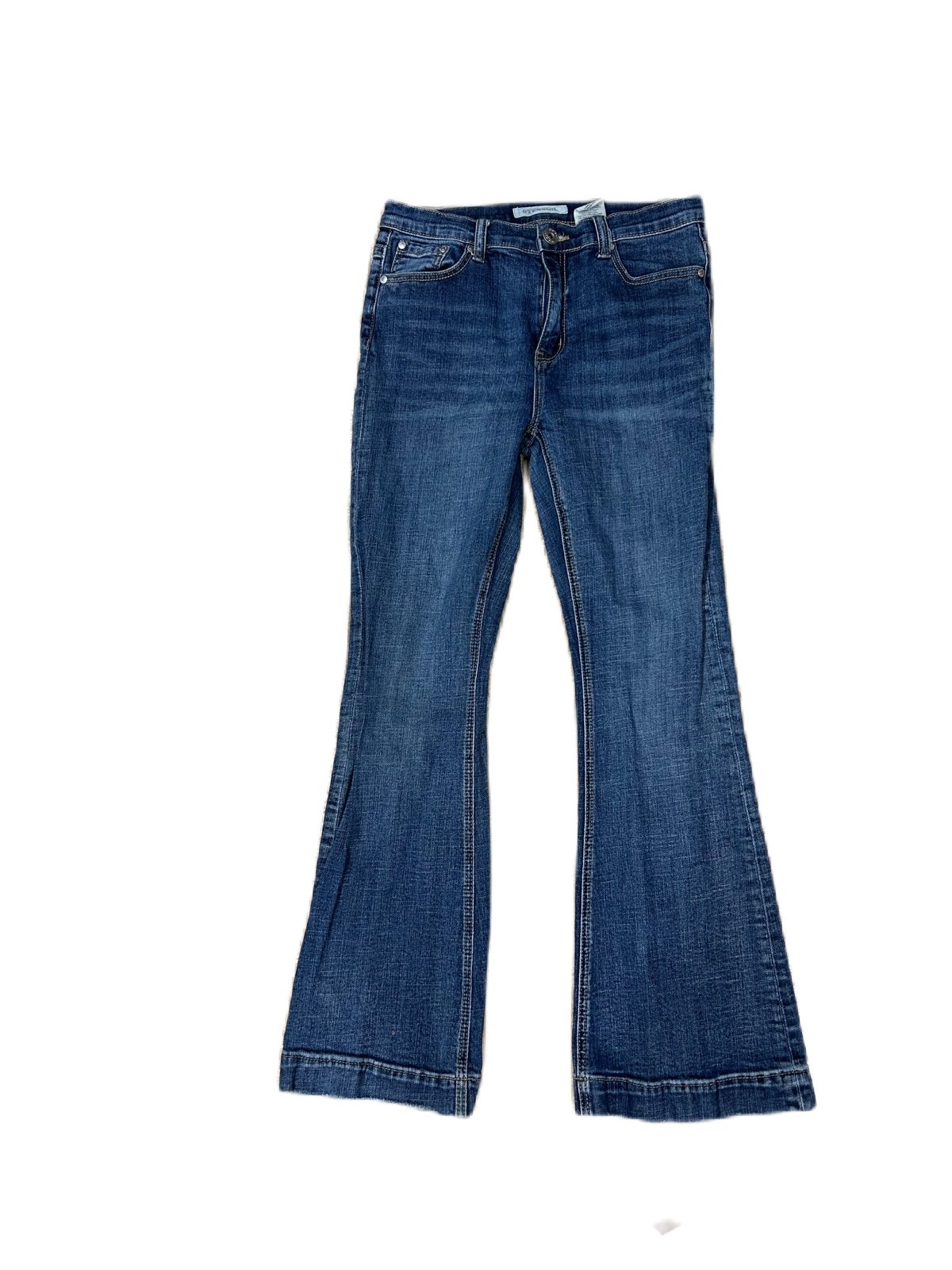 Stetson Womens High Rise Flare Jeans 10 Short Medium Wash Cotton Denim Country