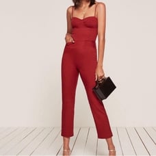Reformation Red Northwood Jumpsuit Playsuit Romper