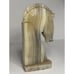VTG 1970s Banded Calcite Carved Single Horse Head Bookend Mid Century Modern