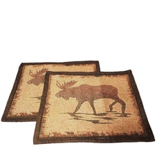 Wild Moose KDD Lodge Art Pillow Cases Standard Sham Kathleen D. Lot Of 2