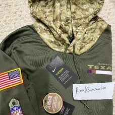 Rare LARGE 100% Nike 2017 Houston Texans Salute To Service ON FIELD Hoodie NFL