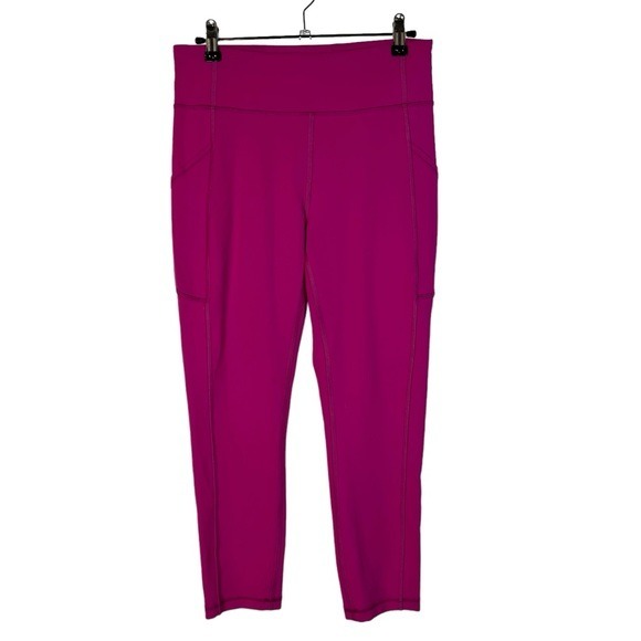 Lululemon Invigorate High Rise Crop 23 Ripened Raspberry Athletic Leggings 8