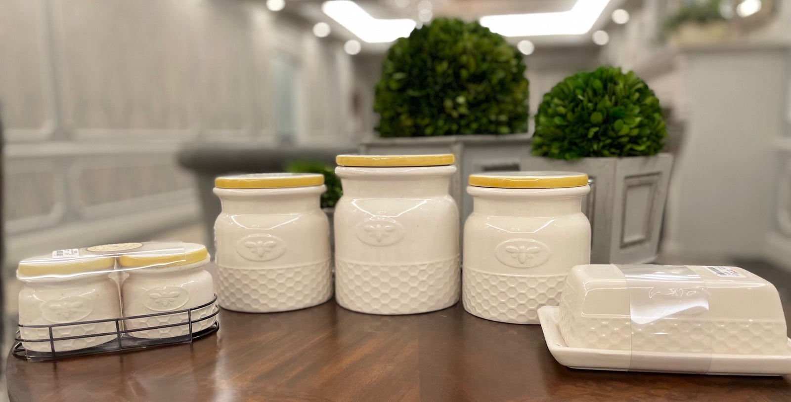 Bee Honeycomb Farmhouse Kitchen Canister Bundle